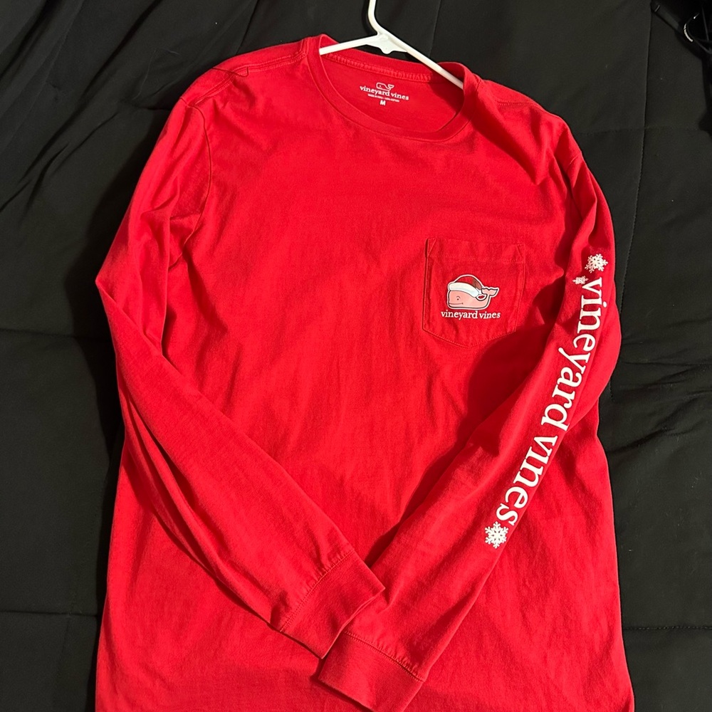 Vineyard Vines Men's Bright Red Long Sleeve Tee